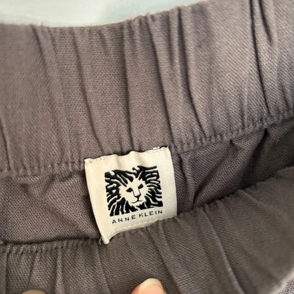 Anne Klein Linen Cropped Wide Leg Pants Size Medium - Picture 4 of 7